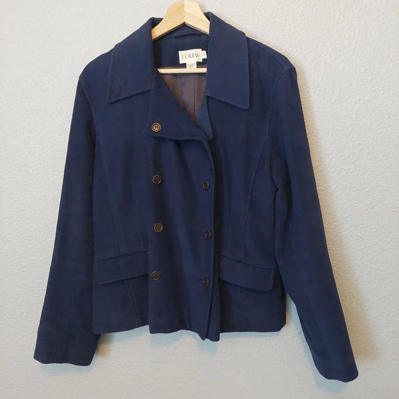 J.Crew Vintage Double Breasted Peacoat Navy Blue Size 12 Sailor Military Preppy - Picture 3 of 7